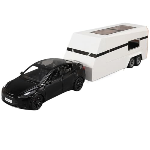 Druckguss 1:24 for Tesla Modell Y/X/S RV Simulation Legierung Automodell Sound Und Licht Vollständig Geöffnete Tür Miniaturfahrzeugmodellsammlung(Model Y Black) von EXYFRUX