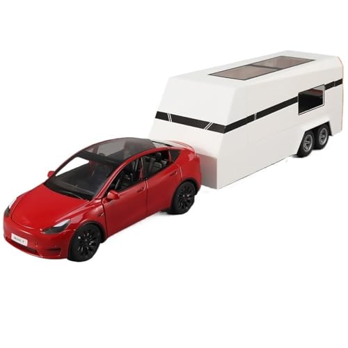 Druckguss 1:24 for Tesla Modell Y/X/S RV Simulation Legierung Automodell Sound Und Licht Vollständig Geöffnete Tür Miniaturfahrzeugmodellsammlung(Model Y red) von EXYFRUX