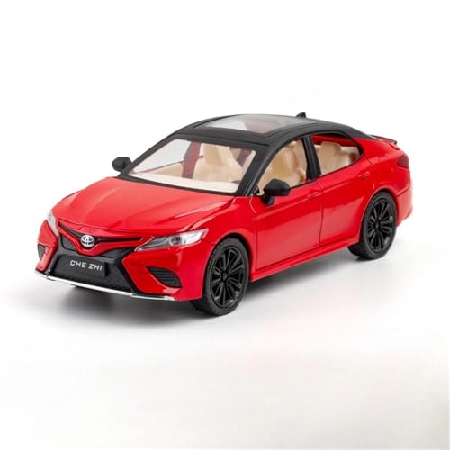 Druckguss 1:24 for Toyota Classic Camry Legierung Automodell Simulation Vollständig Geöffnete Tür Ton Und Licht Miniaturfahrzeugmodell(Red) von EXYFRUX