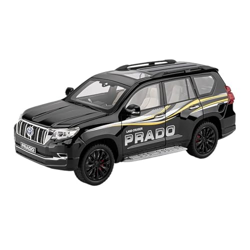 Druckguss 1:24 for Toyota Prado Land Cruiser Serie Legierung Simulation Automodell Sound Und Licht Pullback Miniaturmodellsammlung(1:18 Prado Black) von EXYFRUX