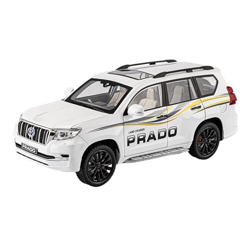 Druckguss 1:24 for Toyota Prado Land Cruiser Serie Legierung Simulation Automodell Sound Und Licht Pullback Miniaturmodellsammlung(1:18 Prado White) von EXYFRUX