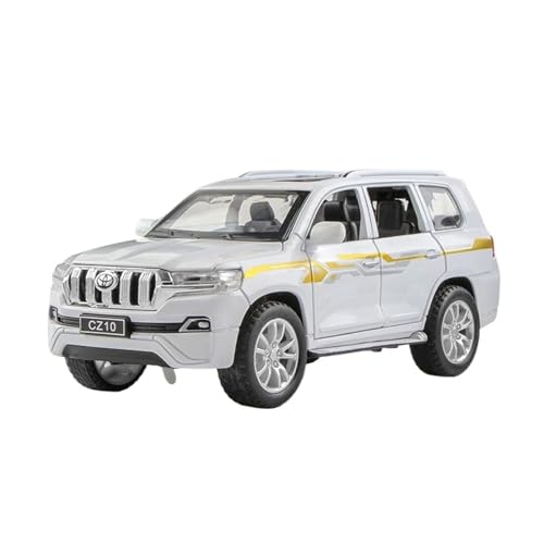 Druckguss 1:24 for Toyota Prado Land Cruiser Serie Legierung Simulation Automodell Sound Und Licht Pullback Miniaturmodellsammlung(1:32 Prado White) von EXYFRUX