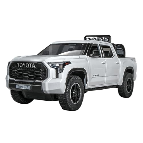 Druckguss 1:24 for Toyota TRDPRO Pickup Legierung Automodell Simulation Licht Und Sound Pullback-Auto Fahrzeugmodell Dekoration(White) von EXYFRUX