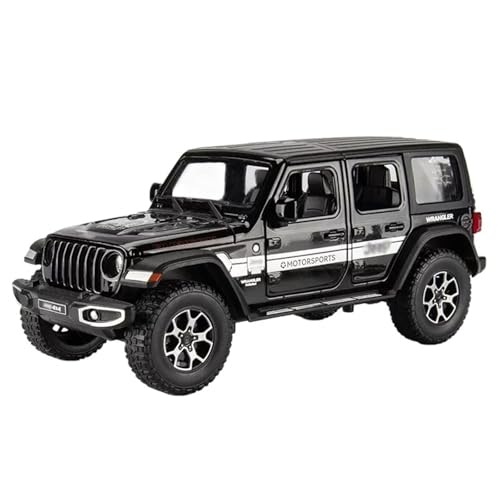 Druckguss 1:32 1:22 for Jeep Wrangler Rubicon Simulation Legierung Automodell Sound Und Licht Vollständig Geöffnete Tür Miniaturfahrzeugmodell(1:22 Wrangler Black) von EXYFRUX