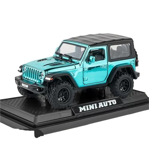 Druckguss 1:32 1:22 for Jeep Wrangler Rubicon Simulation Legierung Automodell Sound Und Licht Vollständig Geöffnete Tür Miniaturfahrzeugmodell(1:32 Rubicon Electroplated Blue) von EXYFRUX