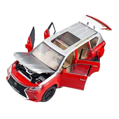 Druckguss 1:32 1:24 1:18 for Lexus LX570 ES300 LC500 Simulation Legierung Auto Modell Vollständig Offene Tür Pull-Back Fahrzeug Modell Sammlung Ornamente(1:18 LX570 Red) von EXYFRUX