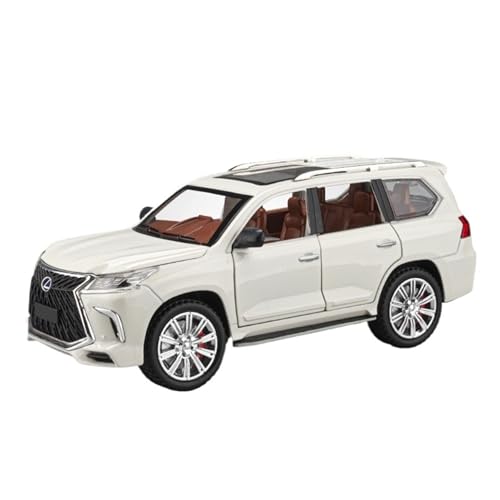Druckguss 1:32 1:24 1:18 for Lexus LX570 ES300 LC500 Simulation Legierung Auto Modell Vollständig Offene Tür Pull-Back Fahrzeug Modell Sammlung Ornamente(1:24 LX570 White) von EXYFRUX