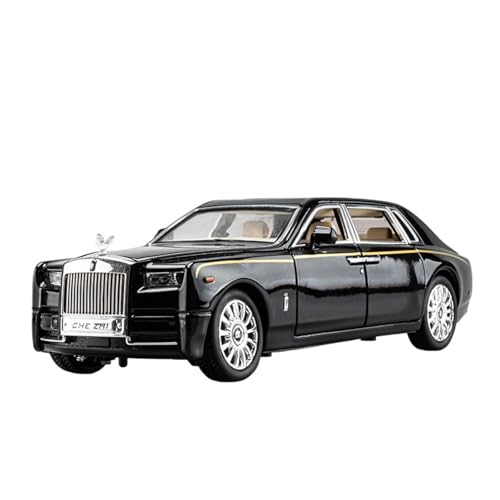 Druckguss 1:32 1:24 1:18 for Rolls-Royce Phantom Cullinan Legierung Simulation Auto Modell Sound Und Licht Pull-Back Miniatur Modell Sammlung(1:24 Black) von EXYFRUX