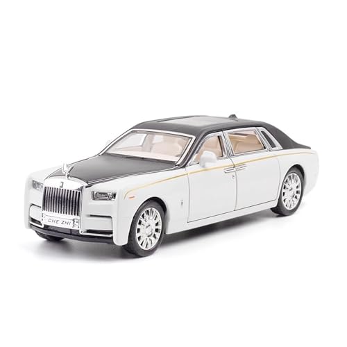 Druckguss 1:32 1:24 1:18 for Rolls-Royce Phantom Cullinan Legierung Simulation Auto Modell Sound Und Licht Pull-Back Miniatur Modell Sammlung(1:32 White) von EXYFRUX