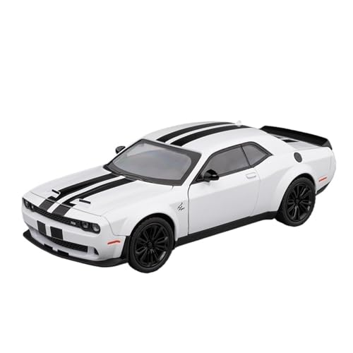 Druckguss 1:32 1:24 for Dodge Challenger SRT Hellcat GT350 GT500 Legierung Auto Modell Sound Und Licht Miniatur Fahrzeug Modell Serie(1:22 White) von EXYFRUX