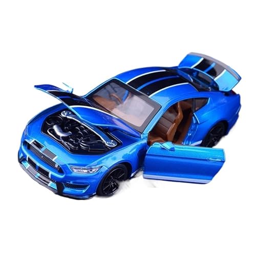 Druckguss 1:32 1:24 for Dodge Challenger SRT Hellcat GT350 GT500 Legierung Auto Modell Sound Und Licht Miniatur Fahrzeug Modell Serie(1:32 GT350 Blue) von EXYFRUX