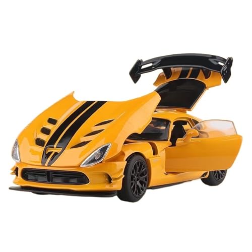 Druckguss 1:32 1:24 for Dodge Challenger SRT Hellcat GT350 GT500 Legierung Auto Modell Sound Und Licht Miniatur Fahrzeug Modell Serie(1:32 Viper Yellow) von EXYFRUX