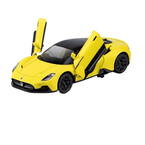 Druckguss 1:32 1:24 for Maserati MC20 Simulation Legierung Automodell Vollständig Geöffnete Tür Pull Back Fahrzeugmodell Sammlung Ornamente(1:32MC20 Yellow with Base) von EXYFRUX