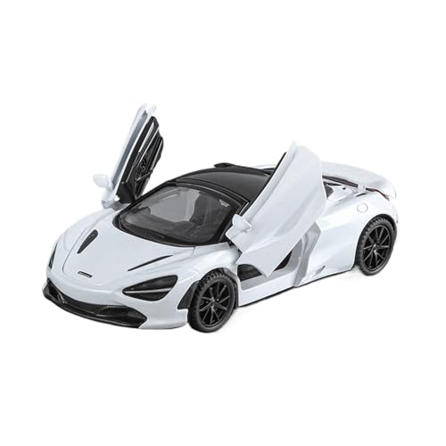 Druckguss 1:32 1:24 for McLaren 720S Hardtop Cabrio Dual Mode Legierung Automodell Miniatur Sound Und Licht Pull-Back-Modellfahrzeug(1:32 White) von EXYFRUX