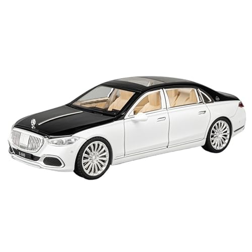 Druckguss 1:32 1:24 for Mercedes-Benz S/G Alle Serien Luxuslimousine SUV Legierung Automodell Sound Und Licht Miniaturfahrzeug Modellserie(1:22 S680 White) von EXYFRUX