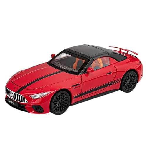 Druckguss 1:32 1:24 for Mercedes-Benz S/G Alle Serien Luxuslimousine SUV Legierung Automodell Sound Und Licht Miniaturfahrzeug Modellserie(1:22 SL63 Red) von EXYFRUX
