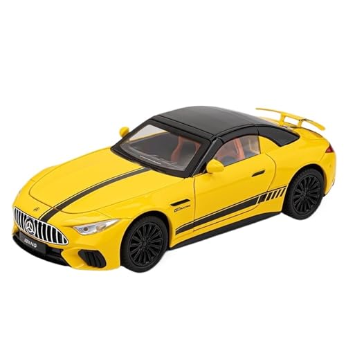 Druckguss 1:32 1:24 for Mercedes-Benz S/G Alle Serien Luxuslimousine SUV Legierung Automodell Sound Und Licht Miniaturfahrzeug Modellserie(1:22 SL63 Yellow) von EXYFRUX