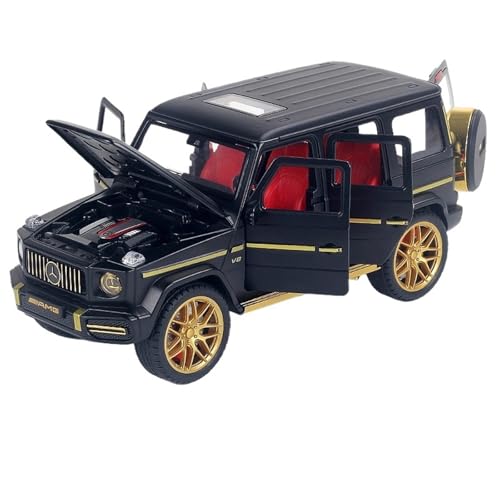 Druckguss 1:32 1:24 for Mercedes-Benz S/G Alle Serien Luxuslimousine SUV Legierung Automodell Sound Und Licht Miniaturfahrzeug Modellserie(1:24 G63 Black) von EXYFRUX