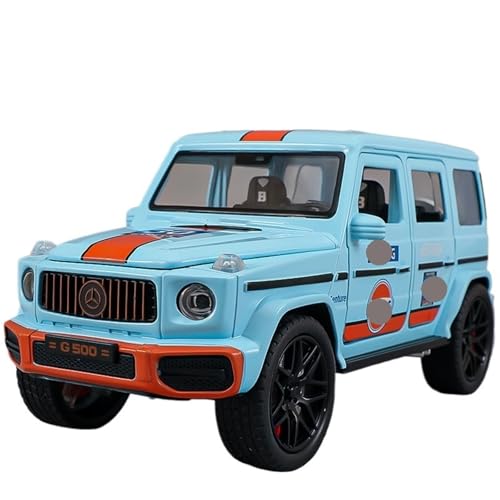 Druckguss 1:32 1:24 for Mercedes-Benz S/G Alle Serien Luxuslimousine SUV Legierung Automodell Sound Und Licht Miniaturfahrzeug Modellserie(1:24 G63 Blue) von EXYFRUX