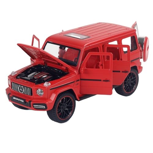 Druckguss 1:32 1:24 for Mercedes-Benz S/G Alle Serien Luxuslimousine SUV Legierung Automodell Sound Und Licht Miniaturfahrzeug Modellserie(1:24 G63 Red) von EXYFRUX