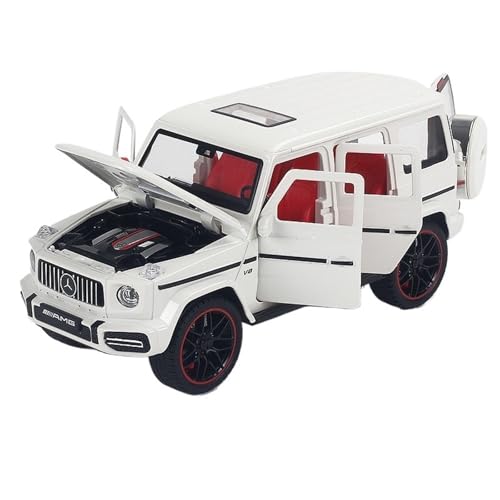Druckguss 1:32 1:24 for Mercedes-Benz S/G Alle Serien Luxuslimousine SUV Legierung Automodell Sound Und Licht Miniaturfahrzeug Modellserie(1:24 G63 White) von EXYFRUX