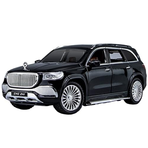 Druckguss 1:32 1:24 for Mercedes-Benz S/G Alle Serien Luxuslimousine SUV Legierung Automodell Sound Und Licht Miniaturfahrzeug Modellserie(1:24 GLS600 Black) von EXYFRUX