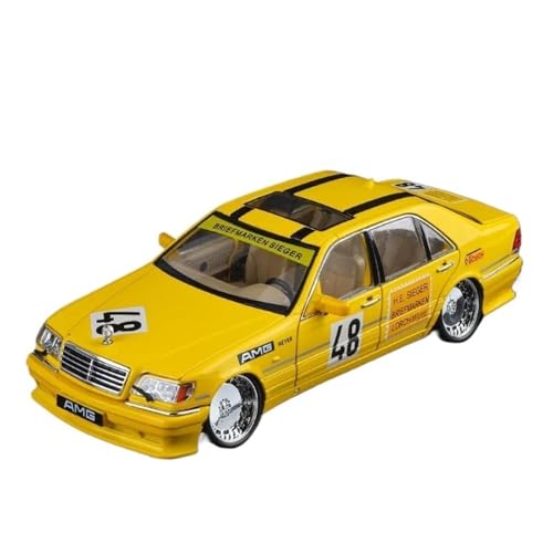 Druckguss 1:32 1:24 for Mercedes-Benz S/G Alle Serien Luxuslimousine SUV Legierung Automodell Sound Und Licht Miniaturfahrzeug Modellserie(1:24 Porco Rosso Yellow) von EXYFRUX