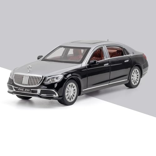 Druckguss 1:32 1:24 for Mercedes-Benz S/G Alle Serien Luxuslimousine SUV Legierung Automodell Sound Und Licht Miniaturfahrzeug Modellserie(1:24 S600 Black) von EXYFRUX
