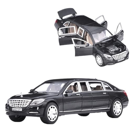 Druckguss 1:32 1:24 for Mercedes-Benz S/G Alle Serien Luxuslimousine SUV Legierung Automodell Sound Und Licht Miniaturfahrzeug Modellserie(1:24 S650 Extended Edition Black) von EXYFRUX