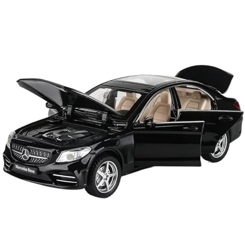 Druckguss 1:32 1:24 for Mercedes-Benz S/G Alle Serien Luxuslimousine SUV Legierung Automodell Sound Und Licht Miniaturfahrzeug Modellserie(1:32 C260L Black) von EXYFRUX