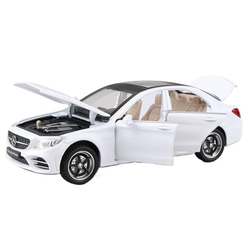 Druckguss 1:32 1:24 for Mercedes-Benz S/G Alle Serien Luxuslimousine SUV Legierung Automodell Sound Und Licht Miniaturfahrzeug Modellserie(1:32 C260L White) von EXYFRUX