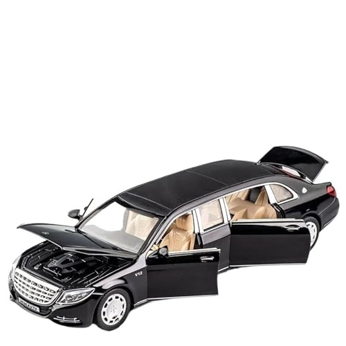 Druckguss 1:32 1:24 for Mercedes-Benz S/G Alle Serien Luxuslimousine SUV Legierung Automodell Sound Und Licht Miniaturfahrzeug Modellserie(1:32 S650 Extended Edition Black) von EXYFRUX
