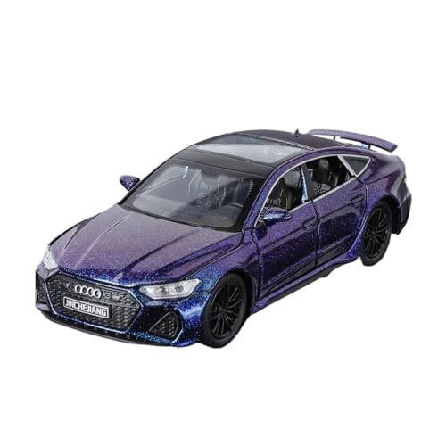 Druckguss 1:32 for Audi A6L A7 A8L RS7 Serie Simulation Sound Und Licht Pullback-Legierung Automodell Miniatur-Fahrzeugmodell(Starry Blue RS7) von EXYFRUX