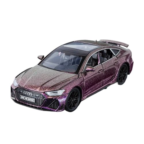 Druckguss 1:32 for Audi A6L A7 A8L RS7 Serie Simulation Sound Und Licht Pullback-Legierung Automodell Miniatur-Fahrzeugmodell(Starry Purple RS7) von EXYFRUX