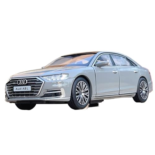 Druckguss 1:32 for Audi A7L A8L Serie Simulation Sound Und Licht Pullback-Legierung Automodell Miniaturfahrzeug-Modellsammlung(A8L Gray) von EXYFRUX