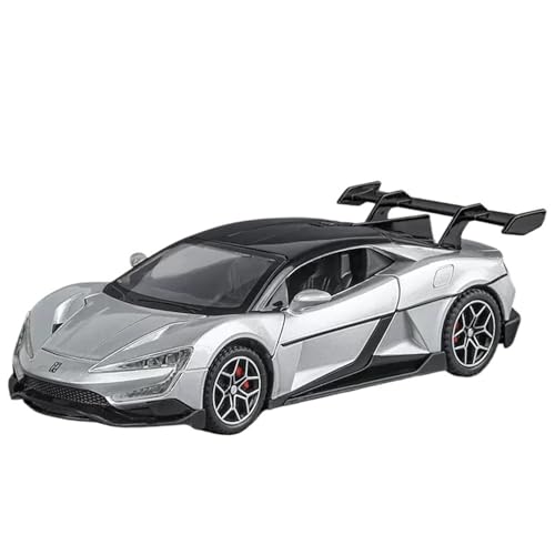 Druckguss 1:32 for BYD UP U9 Sportwagen Legierung Automodell Simulation Vollständig Geöffnete Tür Rückkehr Zur Stromversorgung Miniaturfahrzeugmodell Ornamente(Silver) von EXYFRUX