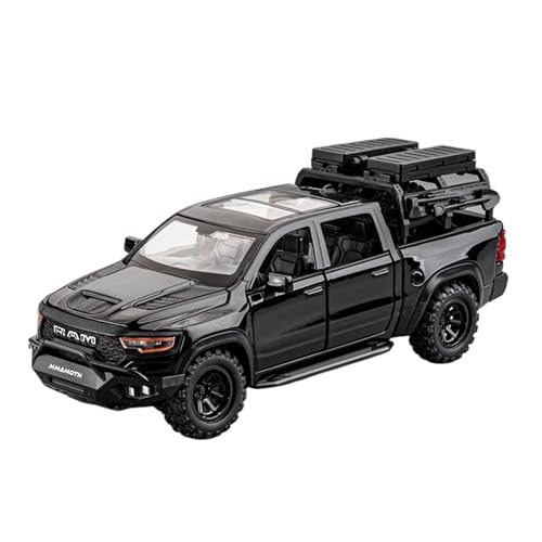 Druckguss 1:32 for Dodge Mammoth 6X6 Pickup Truck Serie Legierung Simulation Automodell Sound Und Licht Pullback Miniatur Modell Sammlung(Black) von EXYFRUX