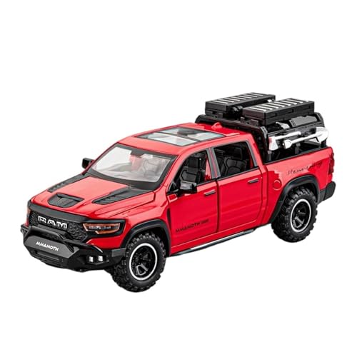 Druckguss 1:32 for Dodge Mammoth 6X6 Pickup Truck Serie Legierung Simulation Automodell Sound Und Licht Pullback Miniatur Modell Sammlung(Red) von EXYFRUX