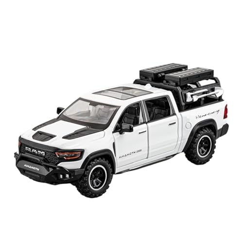 Druckguss 1:32 for Dodge Mammoth 6X6 Pickup Truck Serie Legierung Simulation Automodell Sound Und Licht Pullback Miniatur Modell Sammlung(White) von EXYFRUX