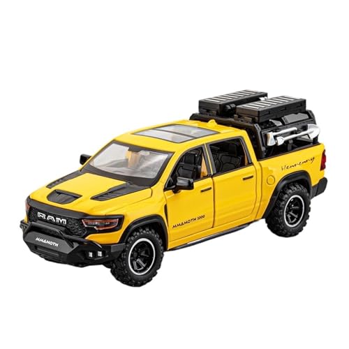 Druckguss 1:32 for Dodge Mammoth 6X6 Pickup Truck Serie Legierung Simulation Automodell Sound Und Licht Pullback Miniatur Modell Sammlung(Yellow) von EXYFRUX