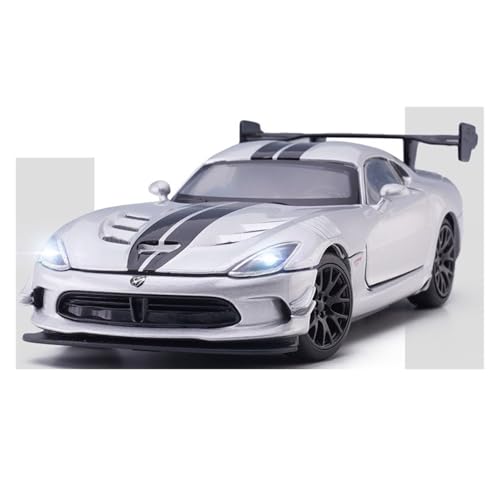 Druckguss 1:32 for Dodge Viper ACR Legierung Automodell Simulation Sound Und Licht Miniatur Fahrzeugmodell Ornamente Sammlung Serie(Silver) von EXYFRUX