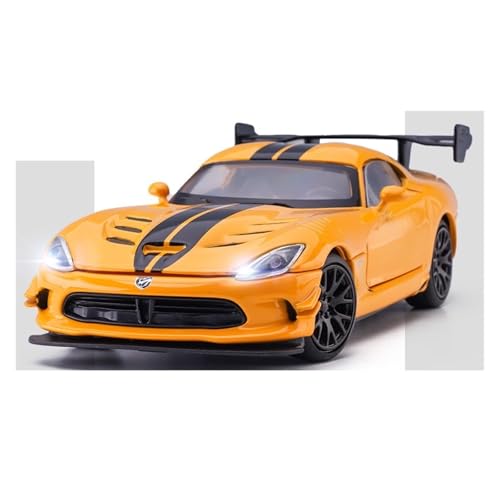 Druckguss 1:32 for Dodge Viper ACR Legierung Automodell Simulation Sound Und Licht Miniatur Fahrzeugmodell Ornamente Sammlung Serie(Yellow) von EXYFRUX