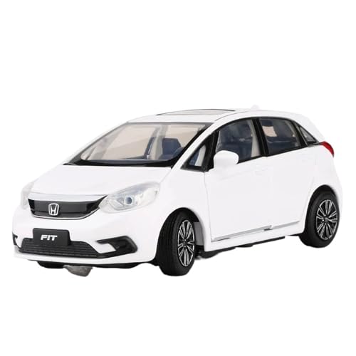 Druckguss 1:32 for Honda Civic Type R Fit Accord Simulation Legierung Automodell Sound Und Licht Vollständig Geöffnete Tür Miniaturfahrzeugmodell(1:32 Fit White) von EXYFRUX