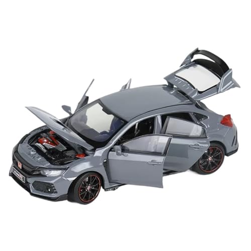 Druckguss 1:32 for Honda Civic Type R Fit Accord Simulation Legierung Automodell Sound Und Licht Vollständig Geöffnete Tür Miniaturfahrzeugmodell(1:32 Type R Gray) von EXYFRUX