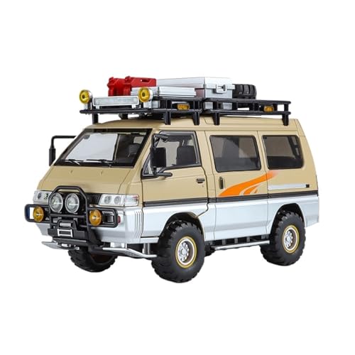 Druckguss 1:32 for Land Rover Defender Van Outdoor Camper Simulation Legierung Automodell Miniatur Sound Und Licht Pull-Back-Modellfahrzeug(1:24 Yellow) von EXYFRUX