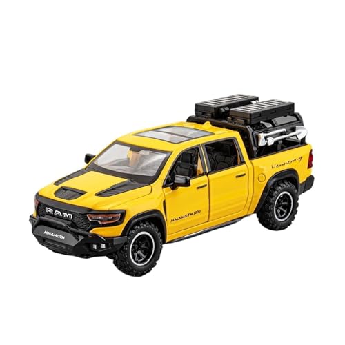 Druckguss 1:32 for Land Rover Defender Van Outdoor Camper Simulation Legierung Automodell Miniatur Sound Und Licht Pull-Back-Modellfahrzeug(Mammoth Yellow) von EXYFRUX