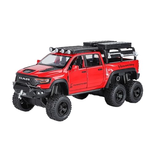 Druckguss 1:32 for Land Rover Defender Van Outdoor Camper Simulation Legierung Automodell Miniatur Sound Und Licht Pull-Back-Modellfahrzeug(T. Rex Red) von EXYFRUX