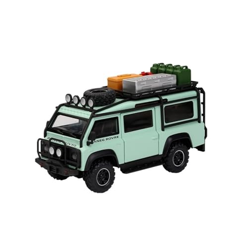 Druckguss 1:32 for Land Rover Defender Van Outdoor Camper Simulation Legierung Automodell Miniatur Sound Und Licht Pull-Back-Modellfahrzeug(Van Green) von EXYFRUX