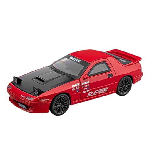 Druckguss 1:32 for Mazda RX7 Initial D Serie Simulation Sound Und Licht Pullback Legierung Automodell Miniatur Fahrzeugmodell(Red) von EXYFRUX