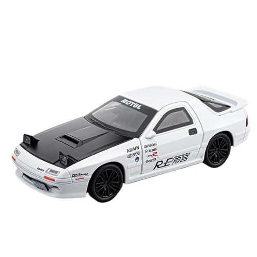 Druckguss 1:32 for Mazda RX7 Initial D Serie Simulation Sound Und Licht Pullback Legierung Automodell Miniatur Fahrzeugmodell(White) von EXYFRUX